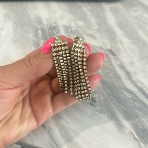 Vintage gold cz clip earrings